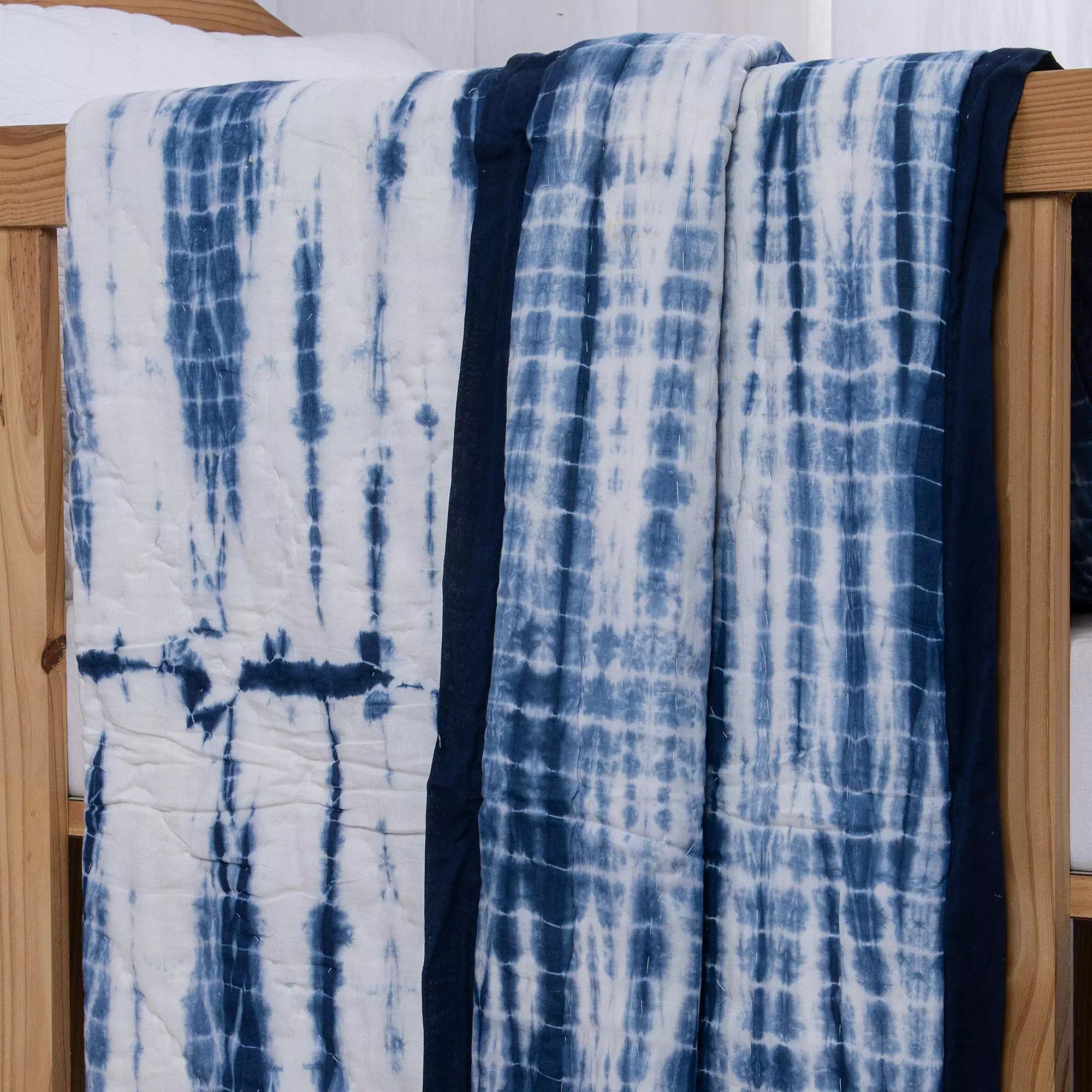 Blue Tie Dye Reversible Cotton Baby Blankets 099